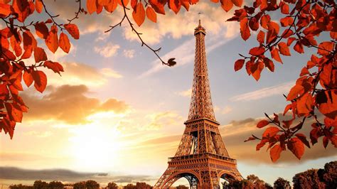 Download Eiffel Tower Sunset View Travel Laptop Wallpaper | Wallpapers.com