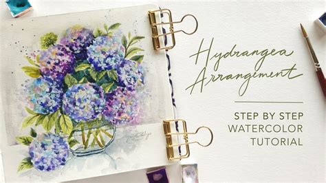 Hydrangea Flower Arrangement: Watercolor Tutorial - YouTube