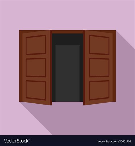 Open door icon flat style Royalty Free Vector Image