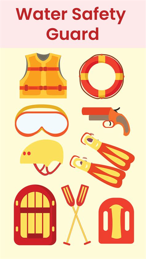 Water sports safety equipment such as life jackets and rubber tires ...