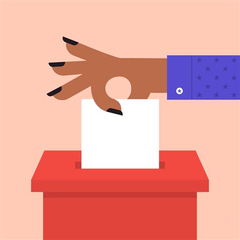 Cartoon Hand Putting Voting Paper in Ballot Box 1225830 Vector Art at ...