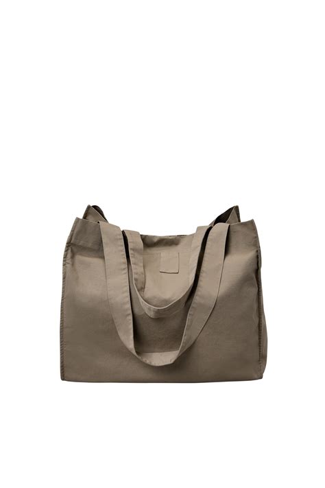 Zara Canvas tote bag with leather details | Mall of America®