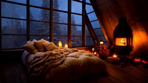 Relaxing Blizzard for Deep Sleep at Cozy Winter Cabin, Snowstorm Sounds ...