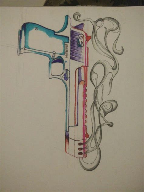 Colorful Smoking Gun Book Art Drawings, Hand Art Drawing, Art Drawings ...