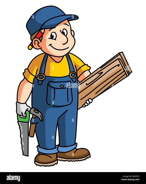 Carpenter Cartoon Illustration Stock Vector Image & Art - Alamy