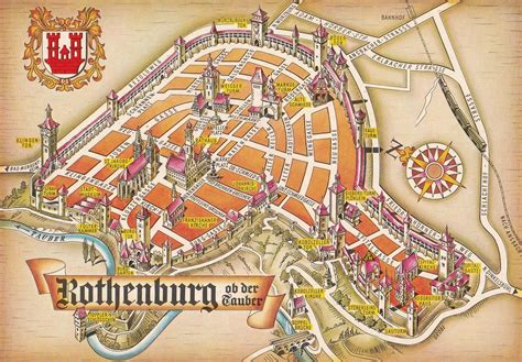 Rothenburg German Map Postcard: Manuscript / Paper Collectible ...