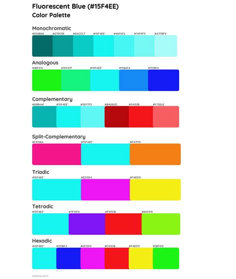 Fluorescent Blue color palettes - colorxs.com