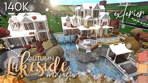 BLOXBURG | Autumn Lakeside Mansion 140K | EXTERIOR - YouTube | Unique ...