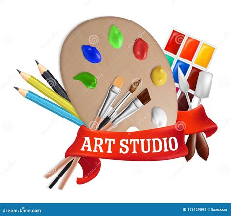 Art Studio Label, Emblem, Logo Vector Template Stock Vector ...