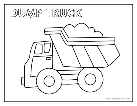 Free Printable Dump Truck Coloring Page for Boys