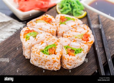 Flower made of sushi roll Stock Photo - Alamy