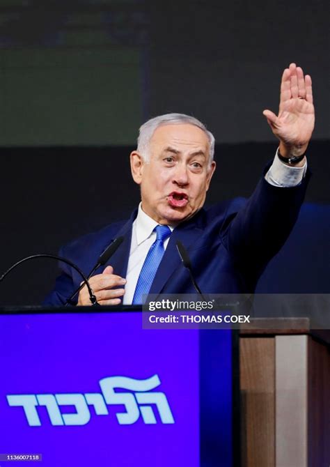 Israeli Prime Minister Benjamin Netanyahu speaks before supporters at ...