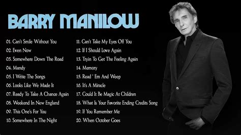 Barry Manilow Greatest Hits Playlist - Best Songs Of Barry Manilow ...