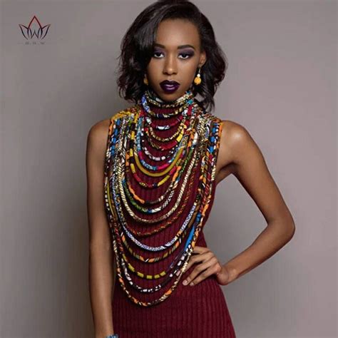 African Cloth Collar Necklace | Estilo africano, Moda estilo, Trajes ...