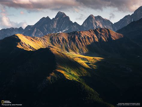 Aerial photography of green and brown mountains, landscape, National ...