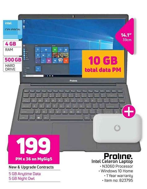 Proline Intel Celeron Laptop offer at Game