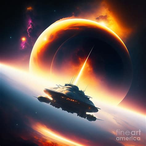 Military aircraft spaceship in space Digital Art by Boon Mee - Fine Art ...