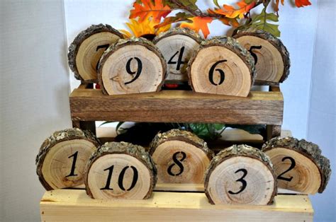 Rustic Wedding Table Numbers Wedding Table Number Rustic Wedding Log ...