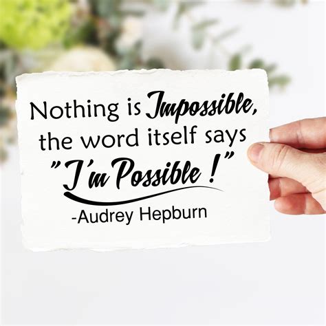 Nothing is Impossible the Word Itself Says I'm Possible - Etsy