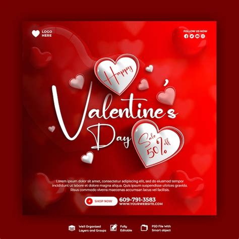 Free PSD | Happy Valentine's Day discount sale Instagram or social ...