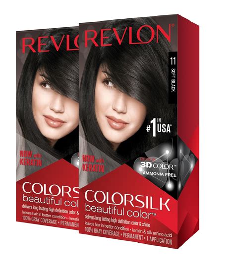 Revlon ColorSilk Beautiful Color Hair Color - Soft Black,2pk - Walmart ...