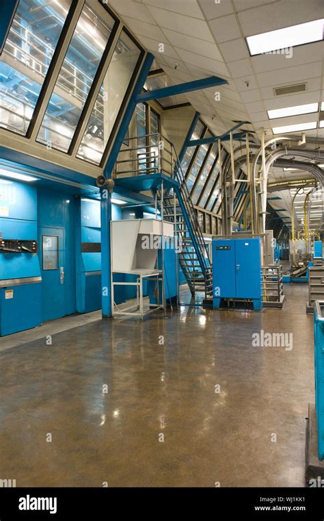 Interior view of a newspaper factory Stock Photo - Alamy