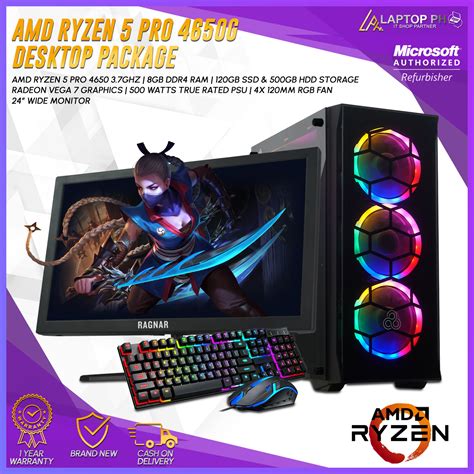 AMD Ryzen Gaming PC Set Computer | Ryzen 5 4650g w/ Radeon Vega 7 ...