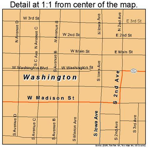 Washington Iowa Street Map 1982335