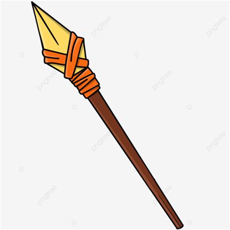 Spear PNG Image, Traditional Spear Weapon Cartoon, Spear Clipart ...