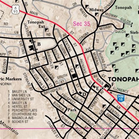 Tonopah Area Map by Nevada Department of Transportation | Avenza Maps