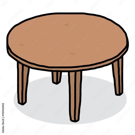 round wooden table / cartoon vector and illustration, hand drawn style ...