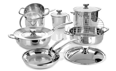 Wolfgang Puck Stainless-Steel-Cookware Set (14-Piece) | Maxwell's Attic