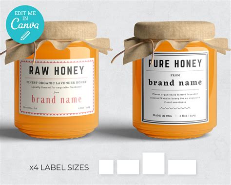 Paper Printable Jam Jar Label Editable Instant Jar Label Canning Jar ...