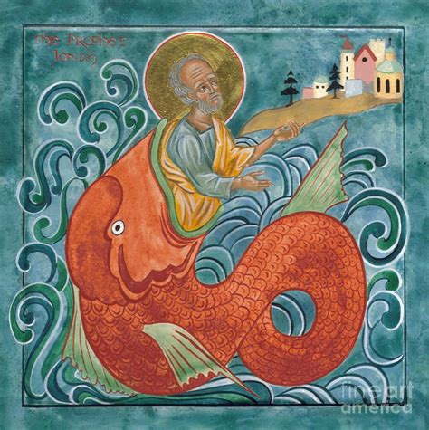 Icon of Jonah and the Whale Painting by Juliet Venter - Fine Art America