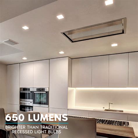 Luxrite 4 Inch Square LED Recessed Light 10W=60W 650lm Dimmable Can ...