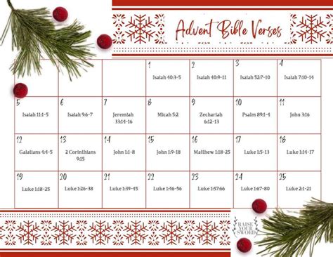 Advent Calendar Printable Bible Verses - 2024 CALENDAR PRINTABLE