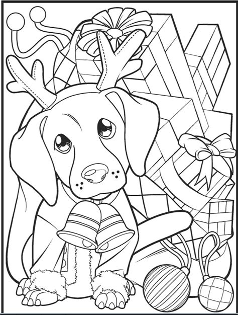 Christmas dog - Coloring pages for you