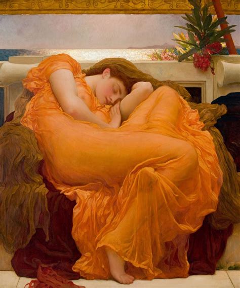 Flaming June Sleeping Woman Summer Painting By Sir Frederic Leighton ...