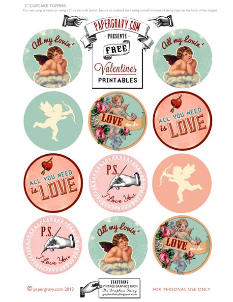 Valentine Printables - Labels - Flags - Cupcake Toppers! - The Graphics ...