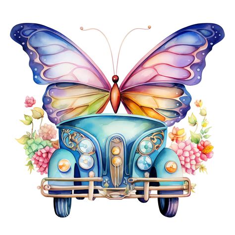 Premium AI Image | beautiful car with wings magical fairytale clipart ...