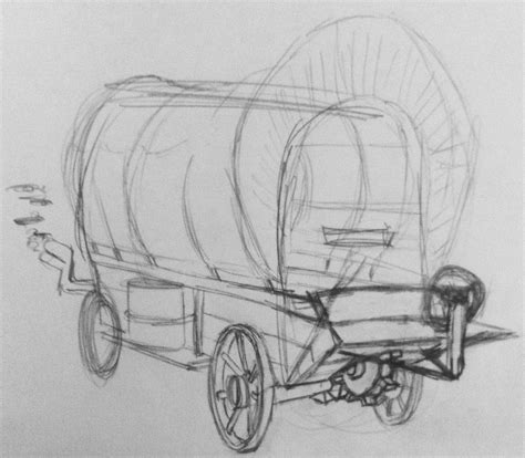 Covered Wagon Sketch by ScarThirteen on DeviantArt