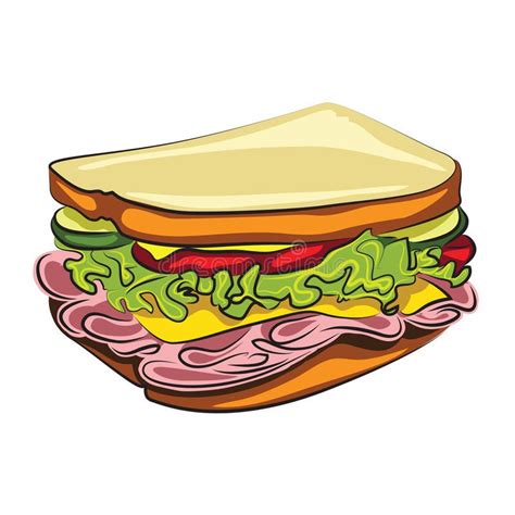 Cartoon Sandwich vector illustration | Sandwiches, Food illustration ...