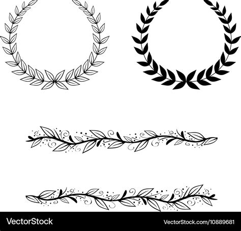 Leaf border frame set Royalty Free Vector Image