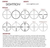 Sightron Reticles | The Savannah Arsenal Project