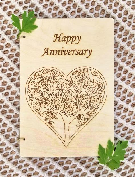 Anniversary Wood Card Personalized Card for Couple Husband | Etsy