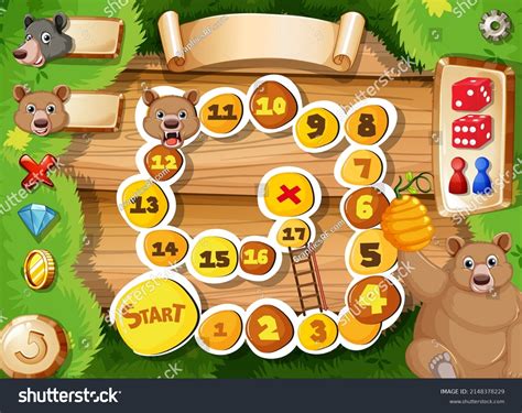 Game Template Animal Background Illustration Stock Vector (Royalty Free ...