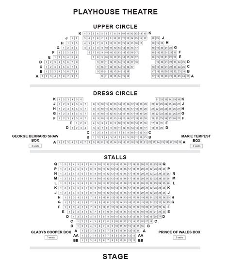 Playhouse Theatre Seating Plan - London Theatre Tickets