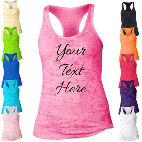 Personalized Racerback Burnout Tank Top. Custom Text Tank Top. Your ...