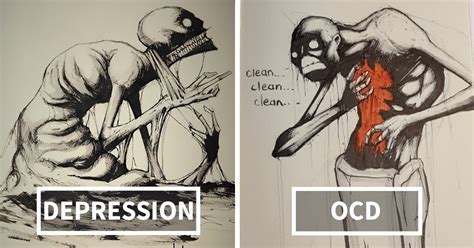 This Artist Illustrated Mental Illness And Disorders For Inktober ...