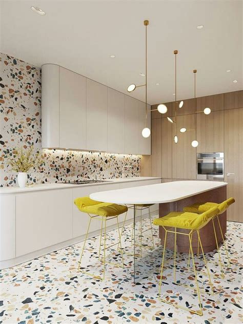 Fresh Terrazzo kitchen floor design style , Sunny side | Interior ...